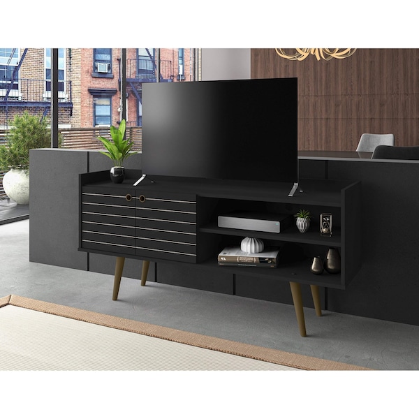 Bogart TV Stand In Black And Nature